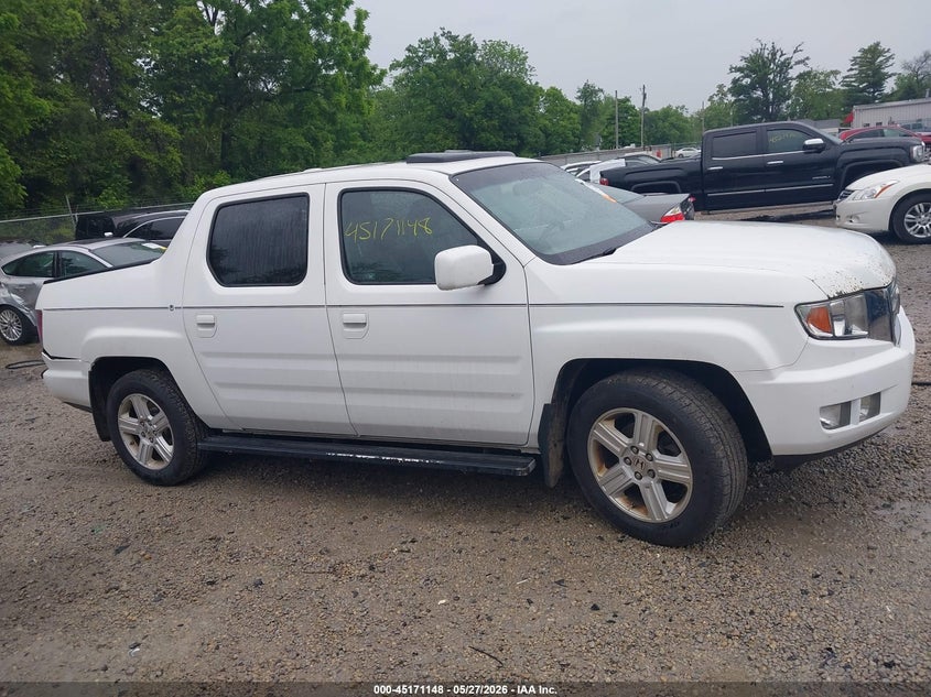 2011 Honda Ridgeline 3.5 Rtl White Lot 111045171148 Vin 5FPYK1F51BB454291
