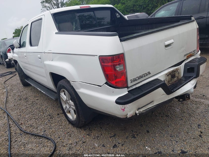 2011 Honda Ridgeline 3.5 Rtl White Lot 111045171148 Vin 5FPYK1F51BB454291