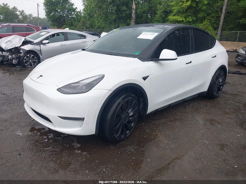 Vin: 7saygdef1nf534512, lot: 45668955, tesla model y performance dual motor all-wheel drive 20222