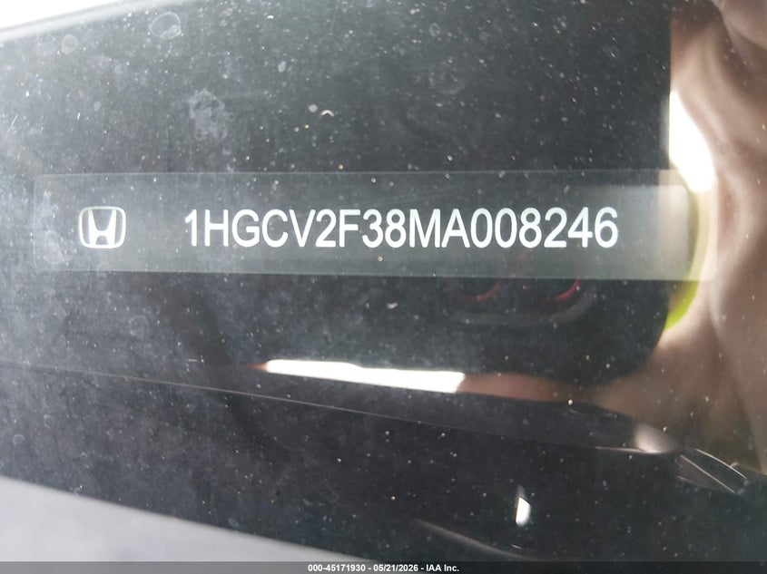 VIN 1HGCV2F38MA008246 2021 HONDA ACCORD SPORT 2.0T
