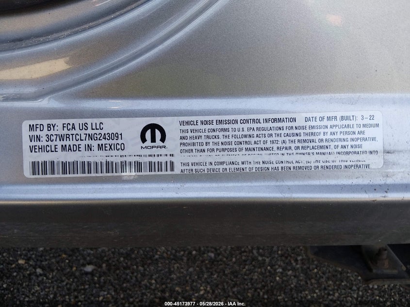 3C7WRTCL7NG243091 2022 Ram 3500 Ram Chassis Tradesman/Slt/Laramie/Limited grey