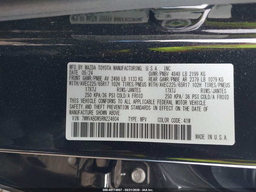 2024 Mazda Cx-50 2.5 S Premium VIN: 7MMVABDM5RN224604 Lot: 45174957