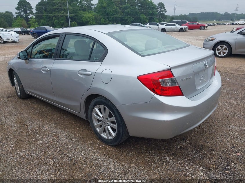 2012 Honda Civic 1.8 Ex silver Lot 111045175110 Vin 19XFB2F86CE311473
