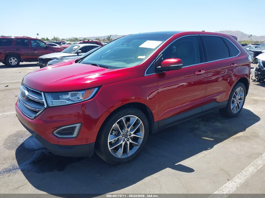 Vin: 2fmpk4k82jbc60950, lot: 45673397, ford edge titanium 20182