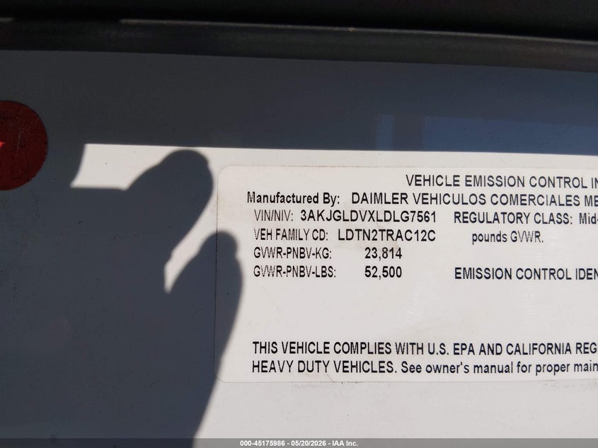 2020 OTHER FREIGHTLINER CASCADIA 125 TRUCK N/A