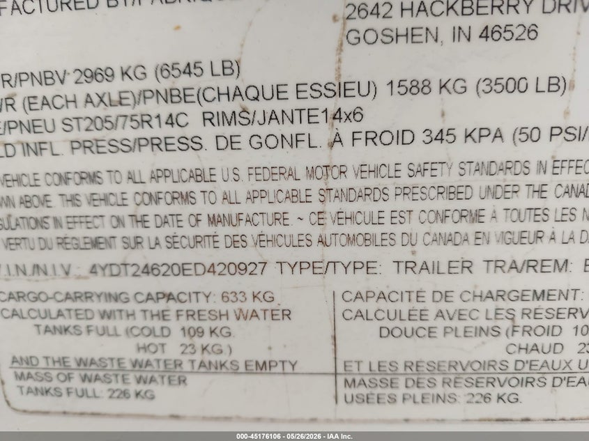 2014 OTHER KEYSTONE BULLET TRAILER N/A