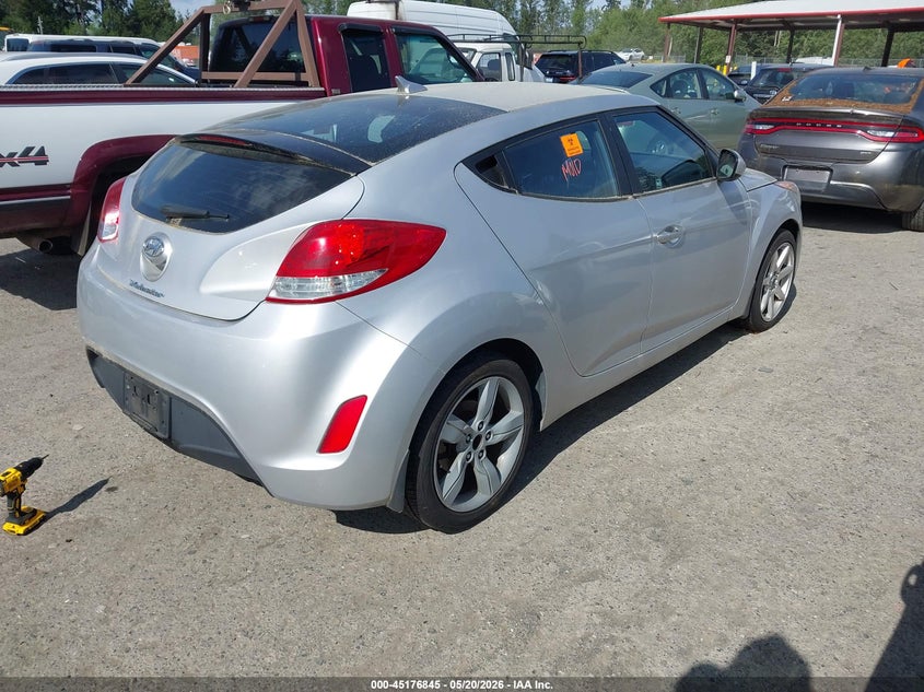 Vin: kmhtc6ad1eu194381, lot: 45674531, hyundai veloster base w/black 20144