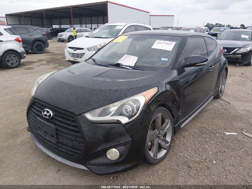 Vin: kmhtc6ae0eu204746, lot: 45674728, hyundai veloster turbo w/black 20142