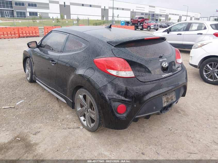Vin: kmhtc6ae0eu204746, lot: 45674728, hyundai veloster turbo w/black 20143
