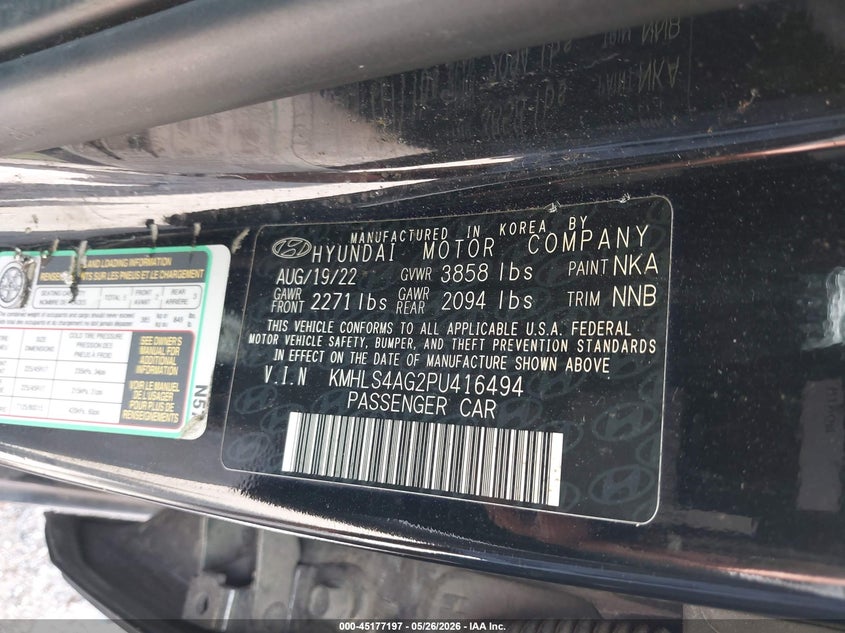 2023 HYUNDAI ELANTRA(VIN: KMHLS4AG2PU416494