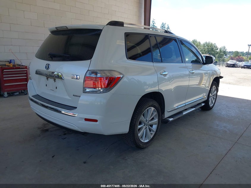 Vin: jtedc3eh8c2006951, lot: 45675091, toyota highlander hybrid limited v6 20124