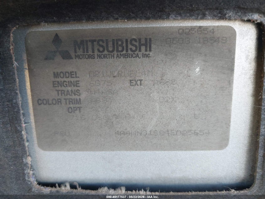 2004 Mitsubishi Endeavor Xls VIN: 4A4MN31S84E025654 Lot: 45177537