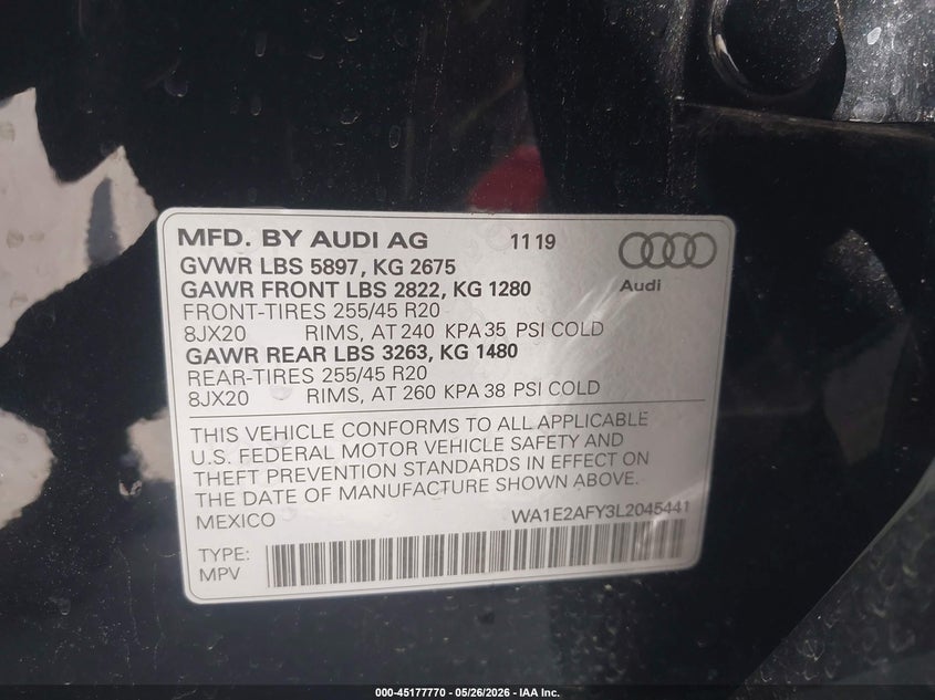 2020 AUDI Q5 PREMIUM PLUS 55 TFSI E QUATTRO S TRONIC — Photo 9