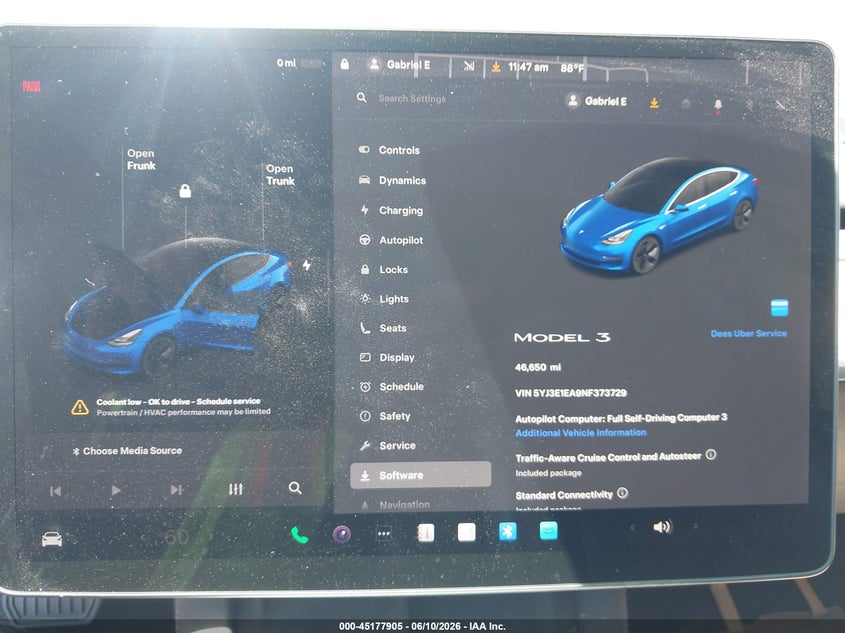 TESLA MODEL 3 2022 VIN 5YJ3E1EA9NF373729