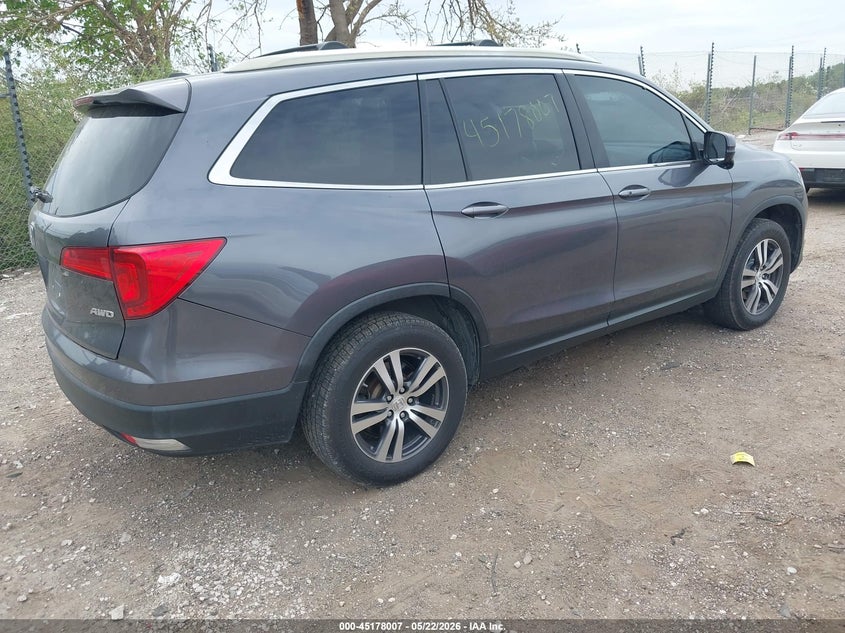 Vin: 5fnyf6h55gb069007, lot: 45675693, honda pilot ex-l 20164