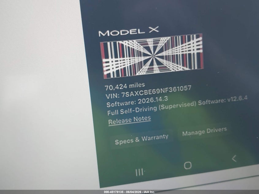 2022 TESLA MODEL X auction photo 7