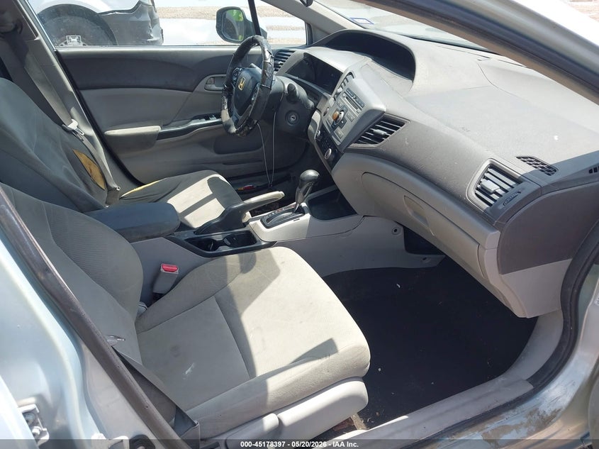 2012 Honda Civic 1.8 Lx silver Lot 111045178397 Vin 2HGFB2F52CH555844