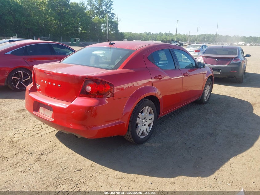 Vin: 1c3cdzab3dn621543, lot: 45676239, dodge avenger se 20134