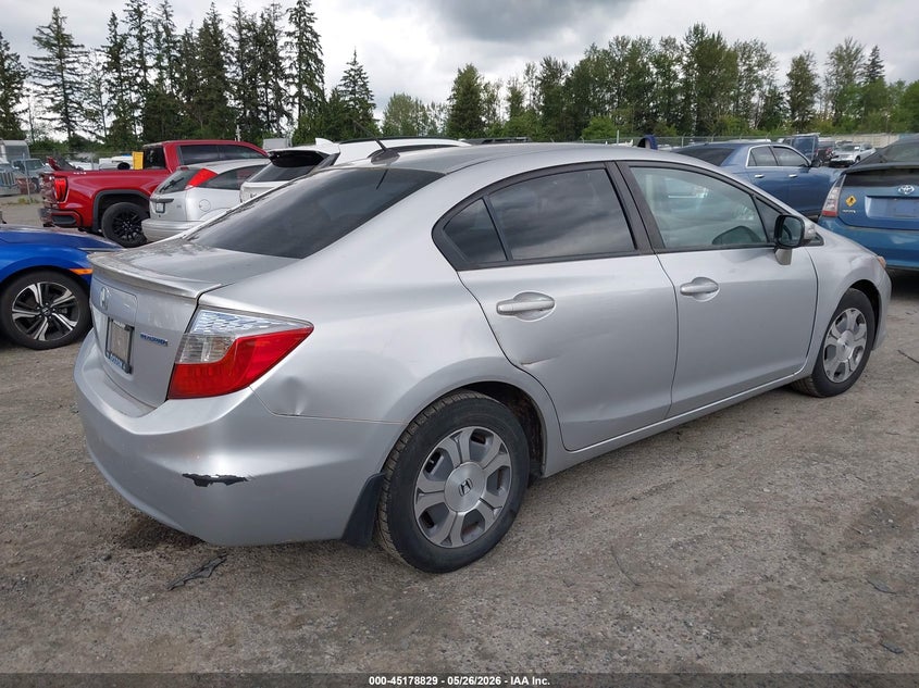 JHMFB4F33CS010395 2012 Honda Civic 1.5 Hybrid Silver