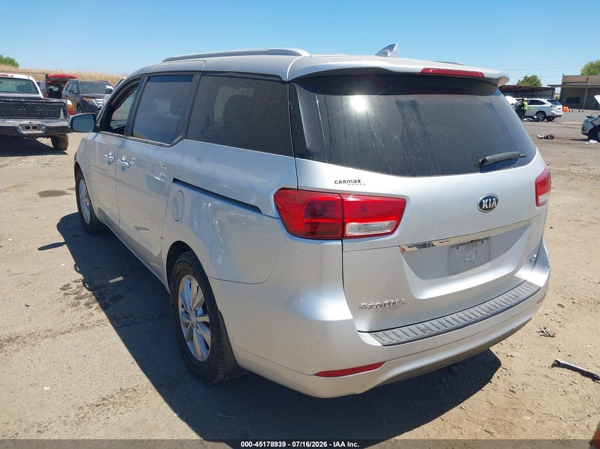 Vin: kndmb5c12f6051583, lot: 45676651, kia sedona lx 20153
