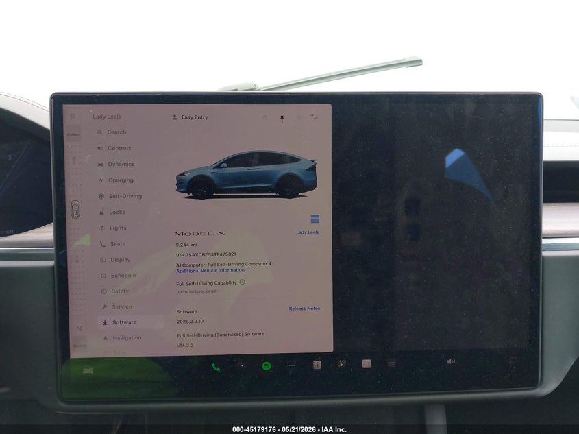 2026 Tesla Model X All-Wheel Drive VIN: 7SAXCBE53TF475821 Lot: 45179176