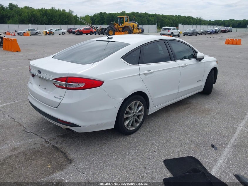 Vin: 3fa6p0lu6hr314578, lot: 45677480, ford fusion hybrid se 20174