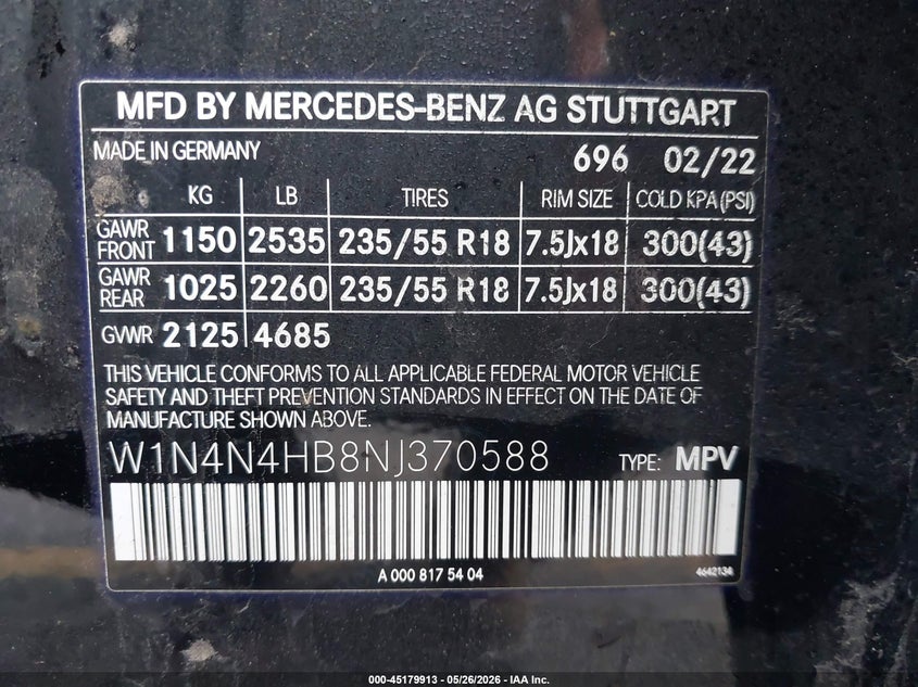 2022 Mercedes-Benz Gla 250 4Matic VIN: W1N4N4HB8NJ370588 Lot: 45179913