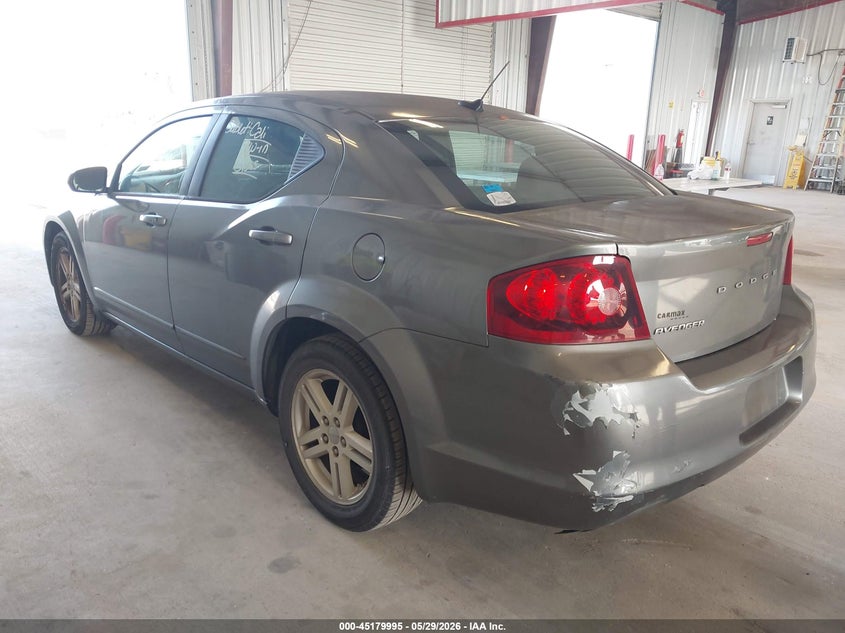 2012 Dodge Avenger 2.4 Sxt grey Lot 111045179995 Vin 1C3CDZCB4CN156444