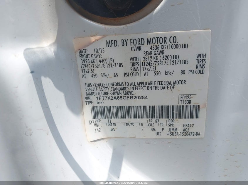 2016 FORD F250 TRUCK N/A