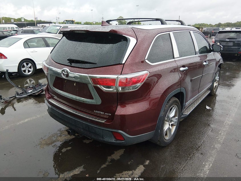 Vin: 5tddkrfh4gs285273, lot: 45678182, toyota highlander limited v6 20164