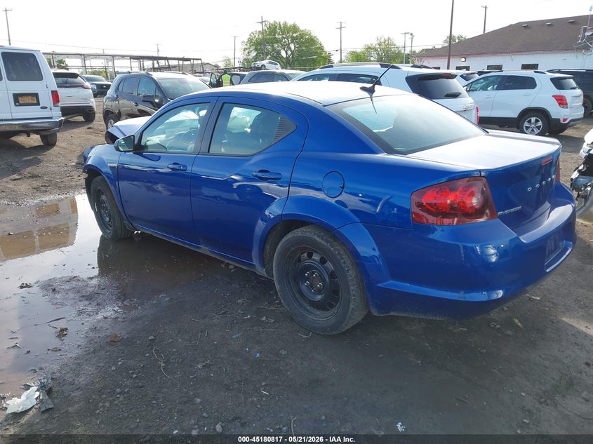 Vin: 1c3cdzab9dn677163, lot: 45678529, dodge avenger se 20133