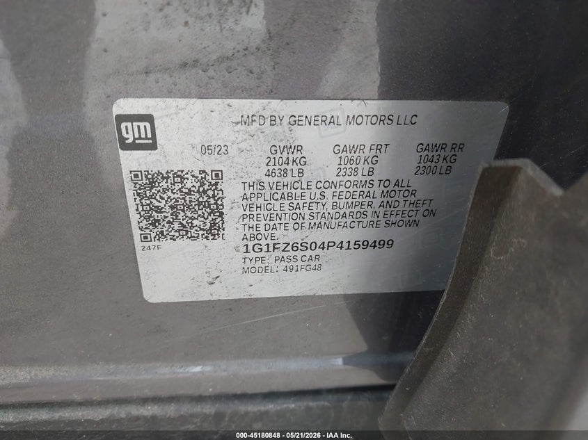 2023 Chevrolet Bolt Euv Fwd Premier VIN: 1G1FZ6S04P4159499 Lot: 45180848