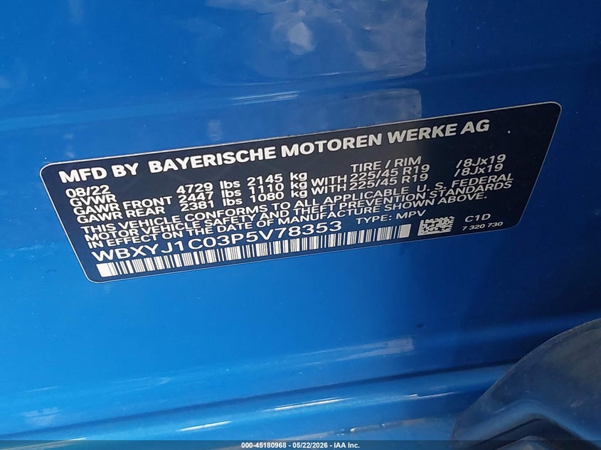 2023 BMW X2 xDrive28I VIN: WBXYJ1C03P5V78353 Lot: 45180968