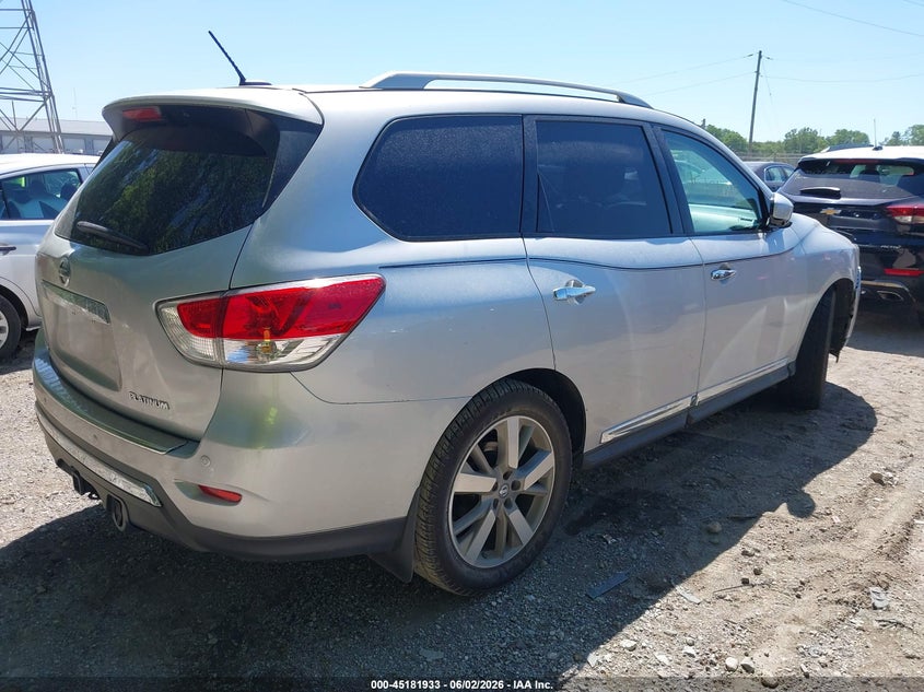 Vin: 5n1ar2mn8ec666326, lot: 45679645, nissan pathfinder platinum 20144