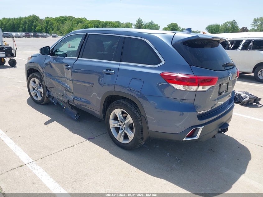Vin: 5tddzrfh0hs418219, lot: 45680347, toyota highlander limited 20173