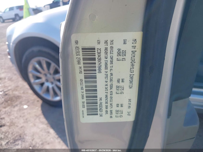 2007 Chrysler 300 VIN: 2C3KA43RX7H784849 Lot: 45182637