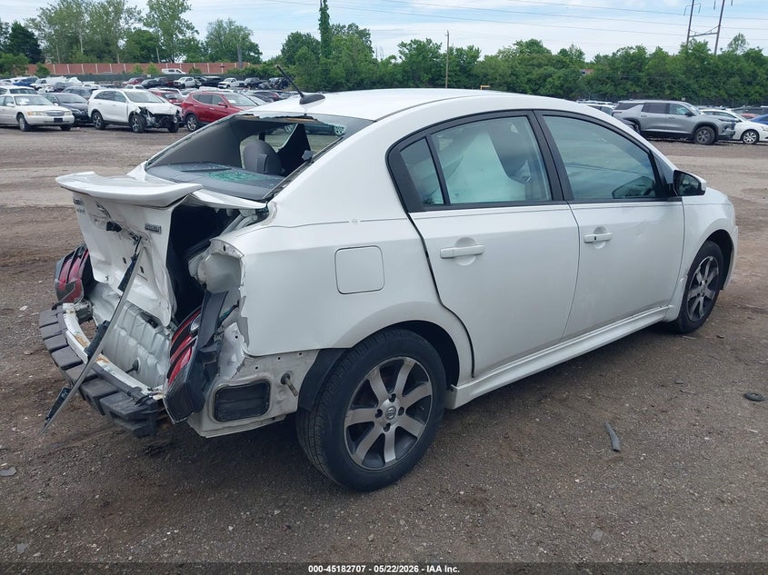 2012 Nissan Sentra 2.0 2.0 Sr white Lot 111045182707 Vin 3N1AB6AP1CL609265