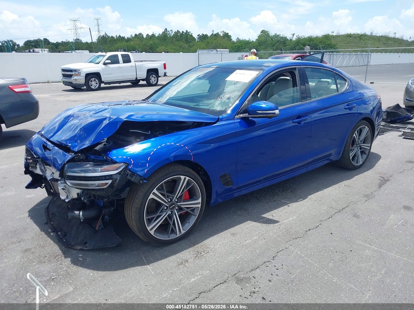 Vin: kmtg54se8su151388, lot: 45680463, genesis g70 3.3t awd sport advanced 20252