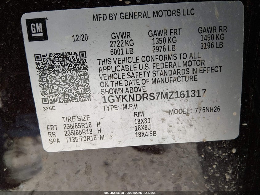 2021 Cadillac Xt5 Awd Premium Luxury VIN: 1GYKNDRS7MZ161317 Lot: 45183328