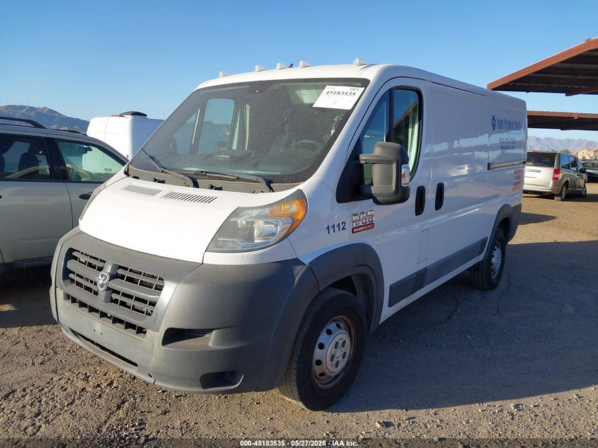 Vin: 3c6trvagxhe500298, lot: 45681247, ram promaster 1500 low roof 136 wb 20172