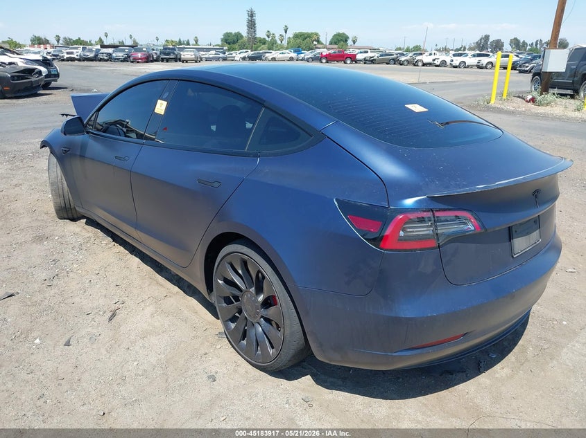 Vin: 5yj3e1ec0pf432283, lot: 45681629, tesla model 3 performance dual motor all-wheel drive 20233