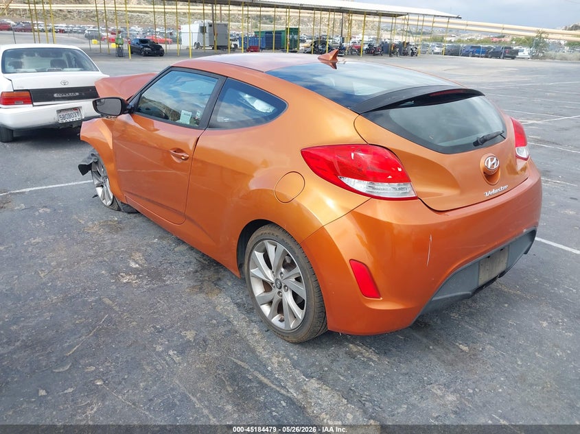 Vin: kmhtc6ad7hu307383, lot: 45682191, hyundai veloster 20173