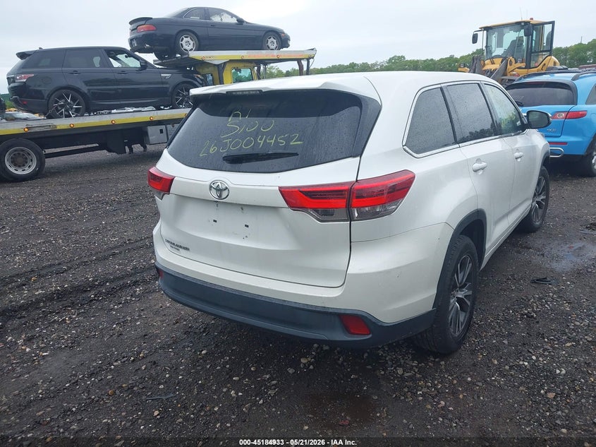Vin: 5tdzarfh0hs025155, lot: 45682645, toyota highlander le 20174