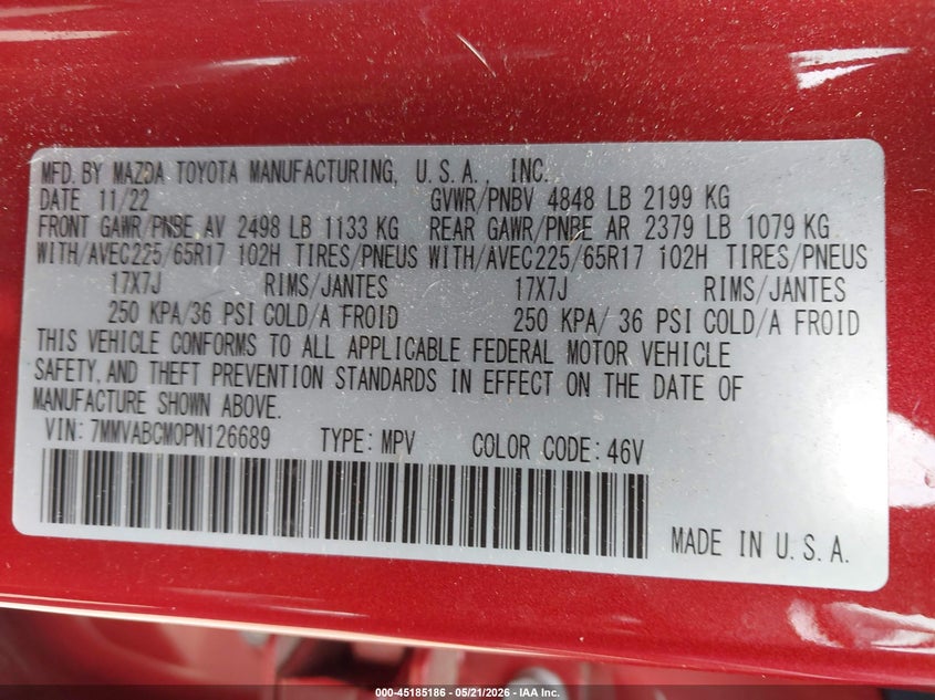 2023 Mazda Cx-50 2.5 S Preferred Plus VIN: 7MMVABCM0PN126689 Lot: 45185186