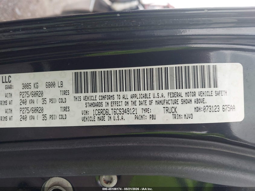 2012 RAM 1500 PICKUP 5.7L V-8 VVT, 390HP