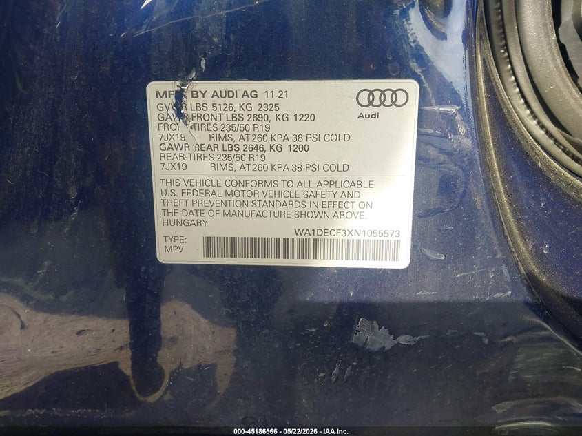 2022 AUDI Q3 PREMIUM 45 TFSI S LINE QUATTRO TIPTRONIC — Фото 9