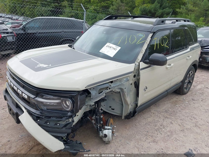 Vin: 3fmcr9c67rrf16484, lot: 45684814, ford bronco sport outer banks 20242