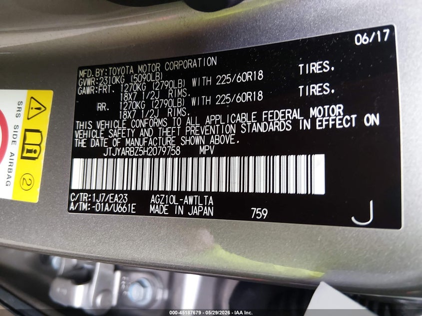 2017 Lexus Nx 200T VIN: JTJYARBZ5H2079758 Lot: 45187679