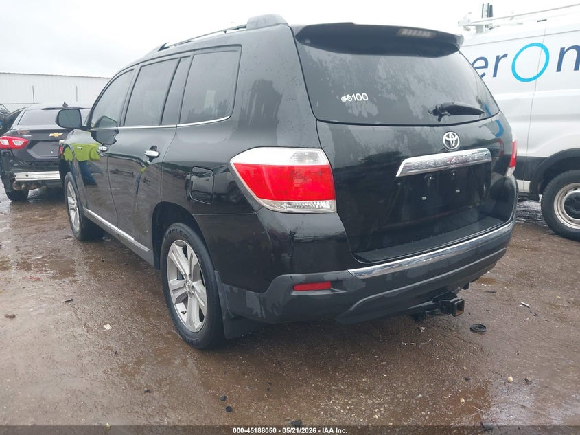 Vin: 5tdyk3eh9ds100582, lot: 45685762, toyota highlander limited v6 20133