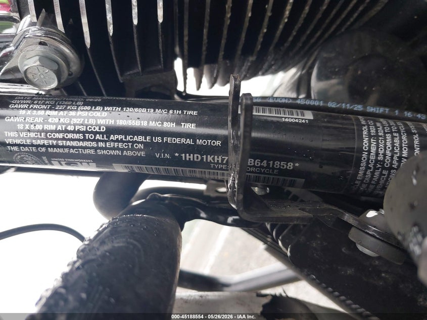 2025 Harley-Davidson Fltrx VIN: 1HD1KH719SB641858 Lot: 45188554
